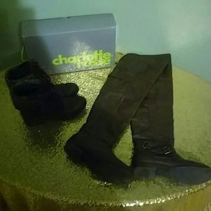 Charlotte Russe ankle boots & thigh high.